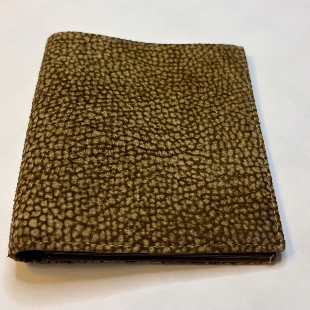 Borbonese Brown Suede  Quail  Print Billfold